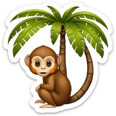 coconut tree with a monkey sticker