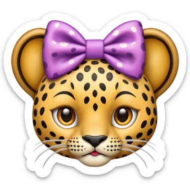 Leopardo con lazo sticker