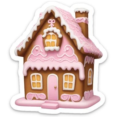 light pink gingerbread house sticker