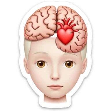 half brain half heart sticker