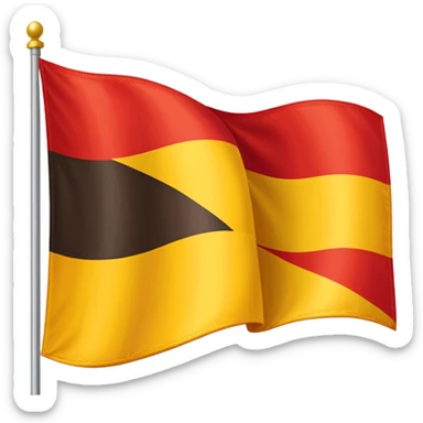 Red, white, and golden yellow horizontally sequenced tricolour flag sticker