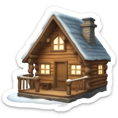Cozy winter cabin sticker