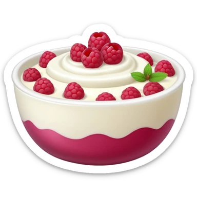 yoghurt bowl with Raspberry sticker