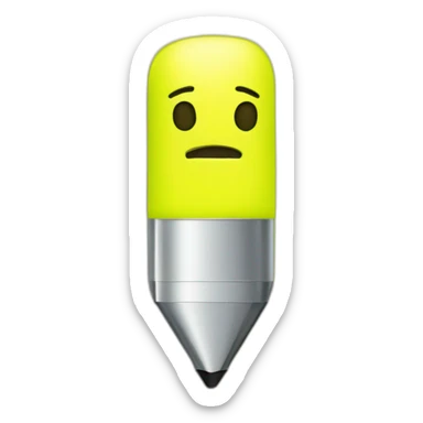 blunt short yellow highlighter pen sticker