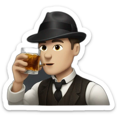 Tommy shelby peaky blinders drinking whisky sticker