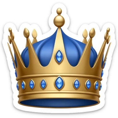 simple blue crown sticker