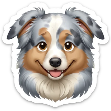 blue merle australian shepherd winking sticker