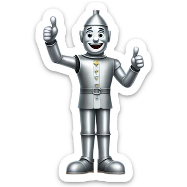Tin man giving a thumbs up sticker
