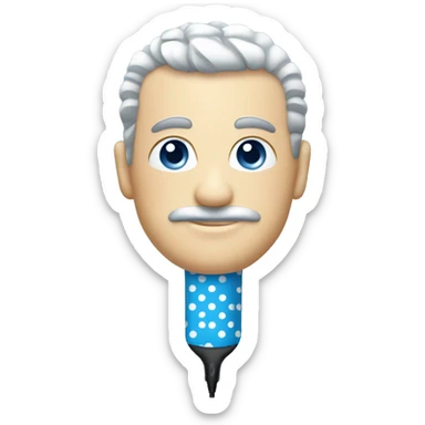 Blue polka dot electric razor sticker