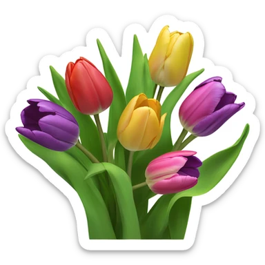 Tulips with love  sticker