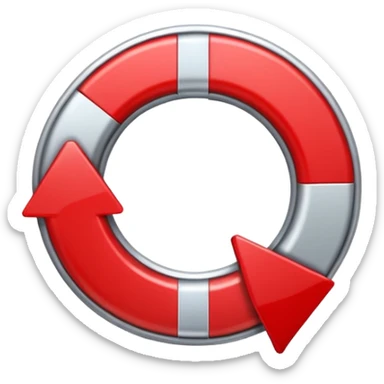 Prompt 15: "Is your backup plan."
Graphic: 🔄 Refresh/loop arrows icon (white with red highlights).
Animation: Arrows rotate smoothly.
Background: Transparent. sticker