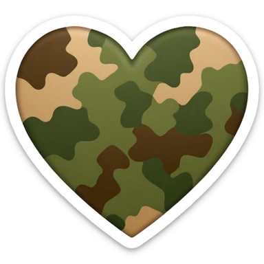 Heart camuflage sticker