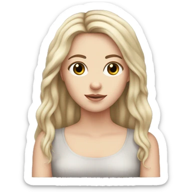 white girl, long back hair, black eye, hands beging  sticker