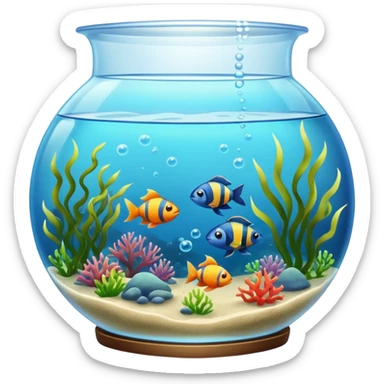 fish tank, with sea seed little bubbles. sticker