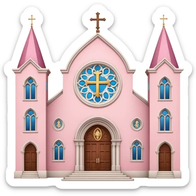 make a catholic church with very girly pink tones sticker