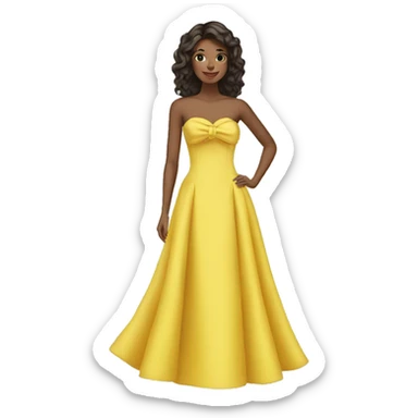 yellow strapless dress sticker