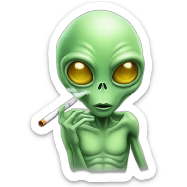 Alien qui fume une cigarette sticker
