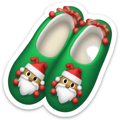 light red and green christmas slippers sticker
