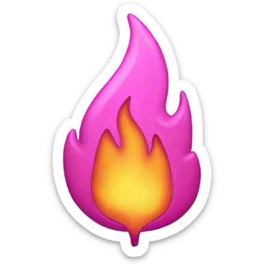 Pink flame iOS 18 emoji sticker