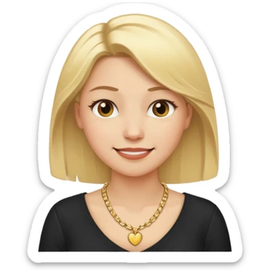 Female with Gold Necklace, fair skin,blonde hair, different expressions. sticker