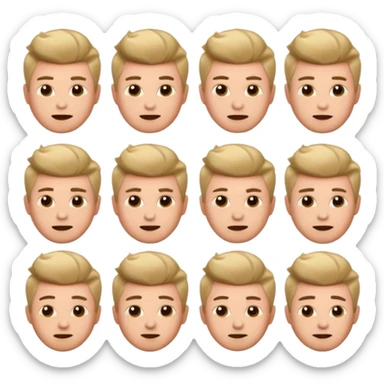 buat kan saya emoji berupa icon cowo dengan potongan quiff rapih dengan berbagai ekspresi sticker