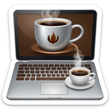 work silver laptop with coffee sticker