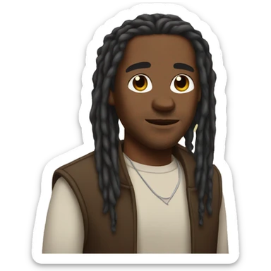 man with dark tan skin and dreadlocs sticker