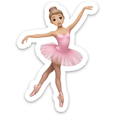 vorrei una ballerina sulle punte in pass e e possibilmente le emoji trasparente oppure anche colorata con il tutù rosa e lo chignon eccetera sticker