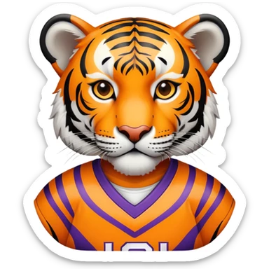 Tiger in LSU Jersey sticker
