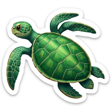 sea turtle, front view  sticker