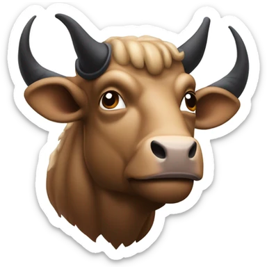 Tête de Taureau toute noir sticker