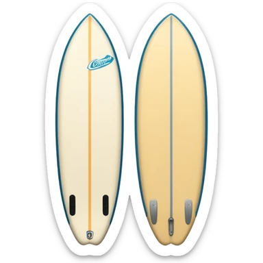 Cream surf board sticker