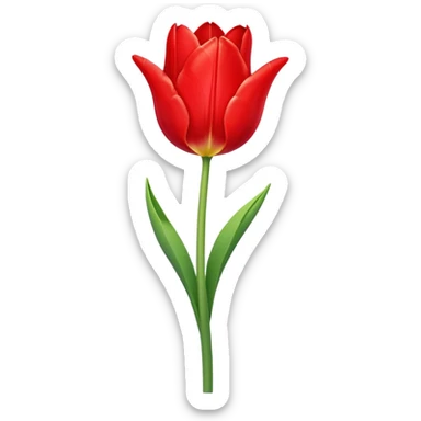 single Tulip Spring , straight stem sticker
