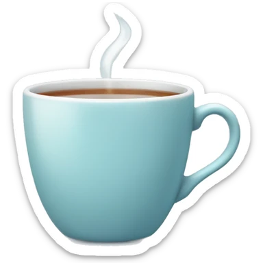 Light blue simple print cup of tea  sticker