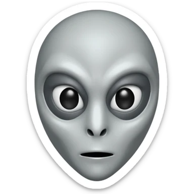 an gray alien wearing half face mask sticker