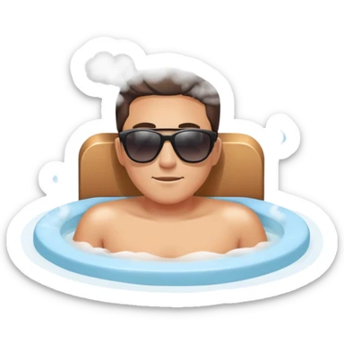 Person relaxing in jacuzzi with steam sticker