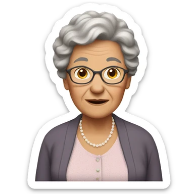 Grandma with brown hair sticker