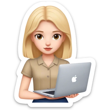 smart girl with MacBook sticker