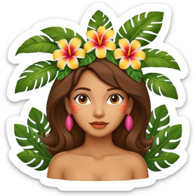 an latin woman with jungle tree sticker