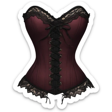 dark burgundy and black lace corset sticker