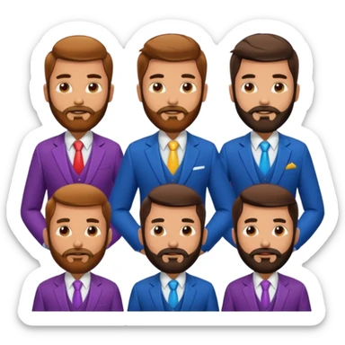 suit man,beard,different suit color,expressions sticker