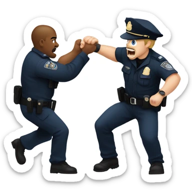 Police officer arresting thug  sticker