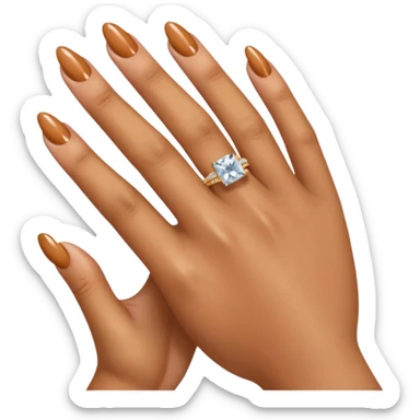 Caramel right hand with diamond ring on rong finger sticker