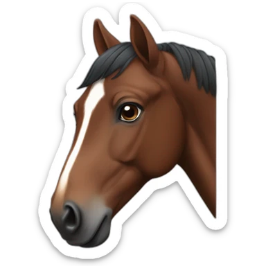 brown bay horse with a white spot on forehead sticker
