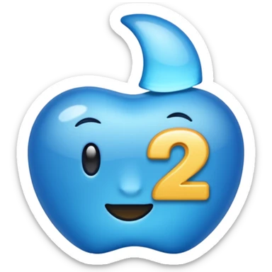 numero 2 azul sticker