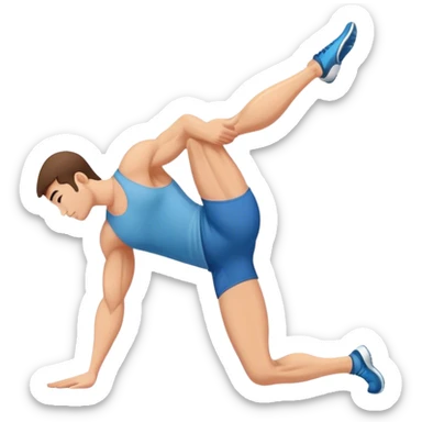 bodybuilder hamstring stretch sticker