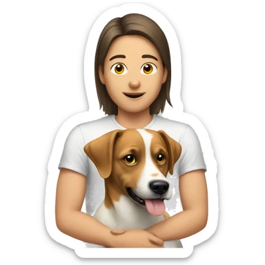 A dog with a human that is me sticker