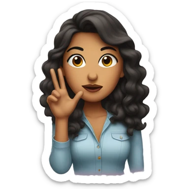 Latina girl blowing a kiss sticker