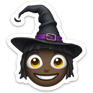 Dear with a witch hat on sticker