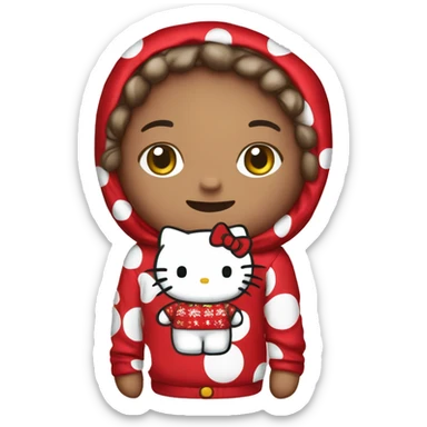 Hello kitty in Christmas pajamas sticker